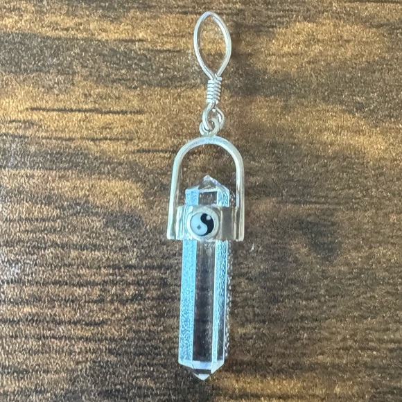 Quartz Crystal Yin Yang Talisman Reiki Healing Pendant Silver 925 - Picture 2 of 8